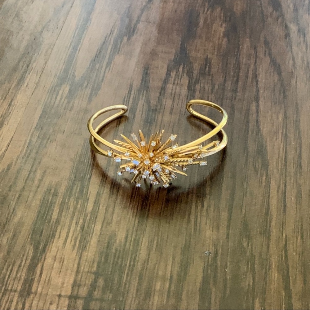 David Yurman supernova cuff bracelet with 0.72  caret diamond in 18 k gold